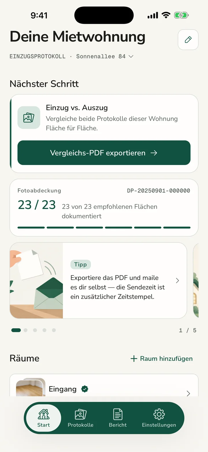 DepositKeeper — Halte den Zustand ab dem ersten Tag fest.