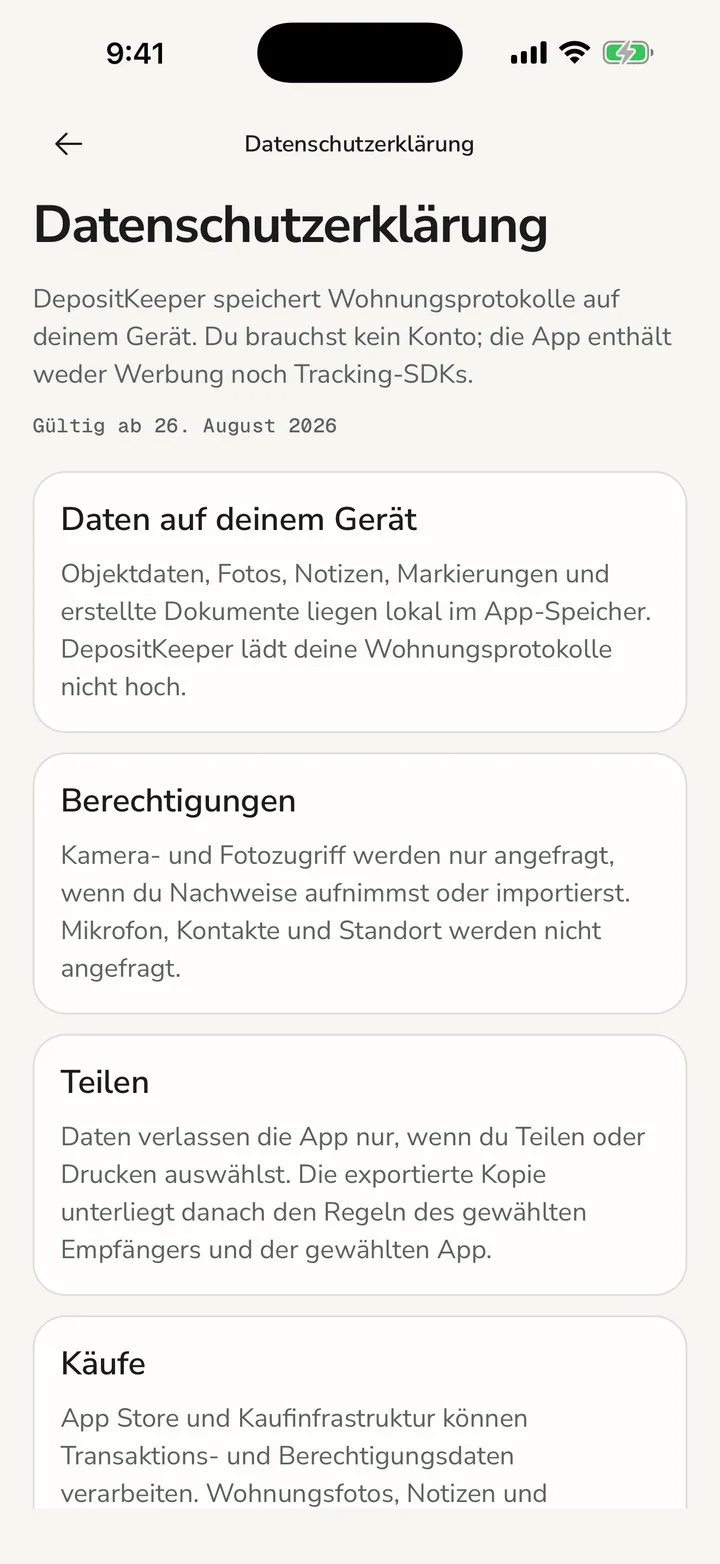 Lokale Daten unter deiner Kontrolle
