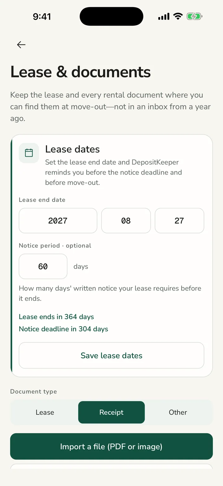 Keep the lease with the evidence