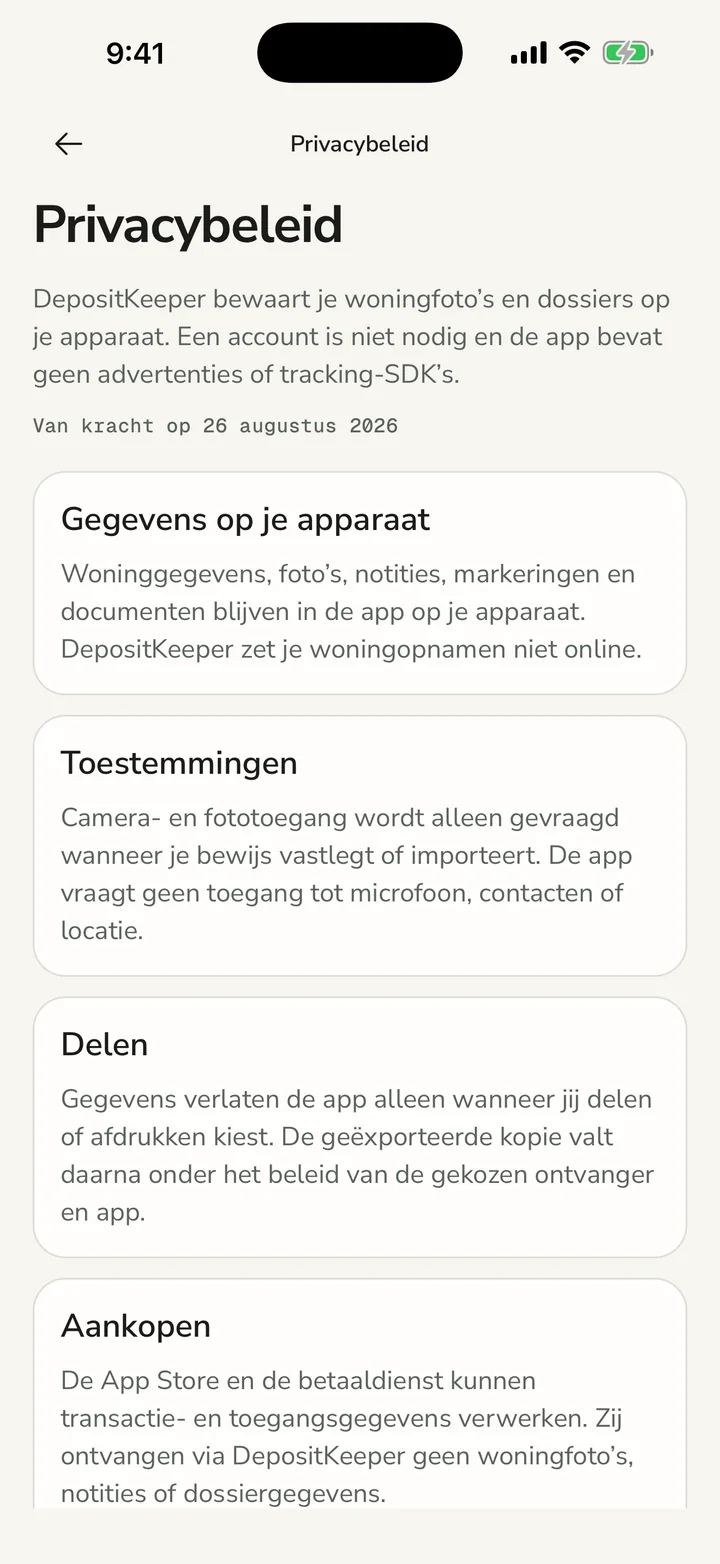 Je dossier blijft op je apparaat