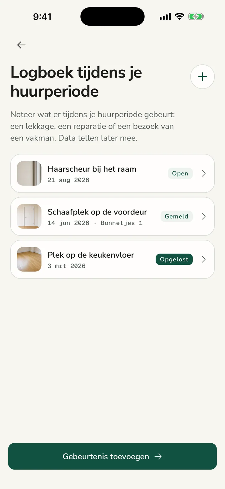 Houd gebreken tijdens je huur bij